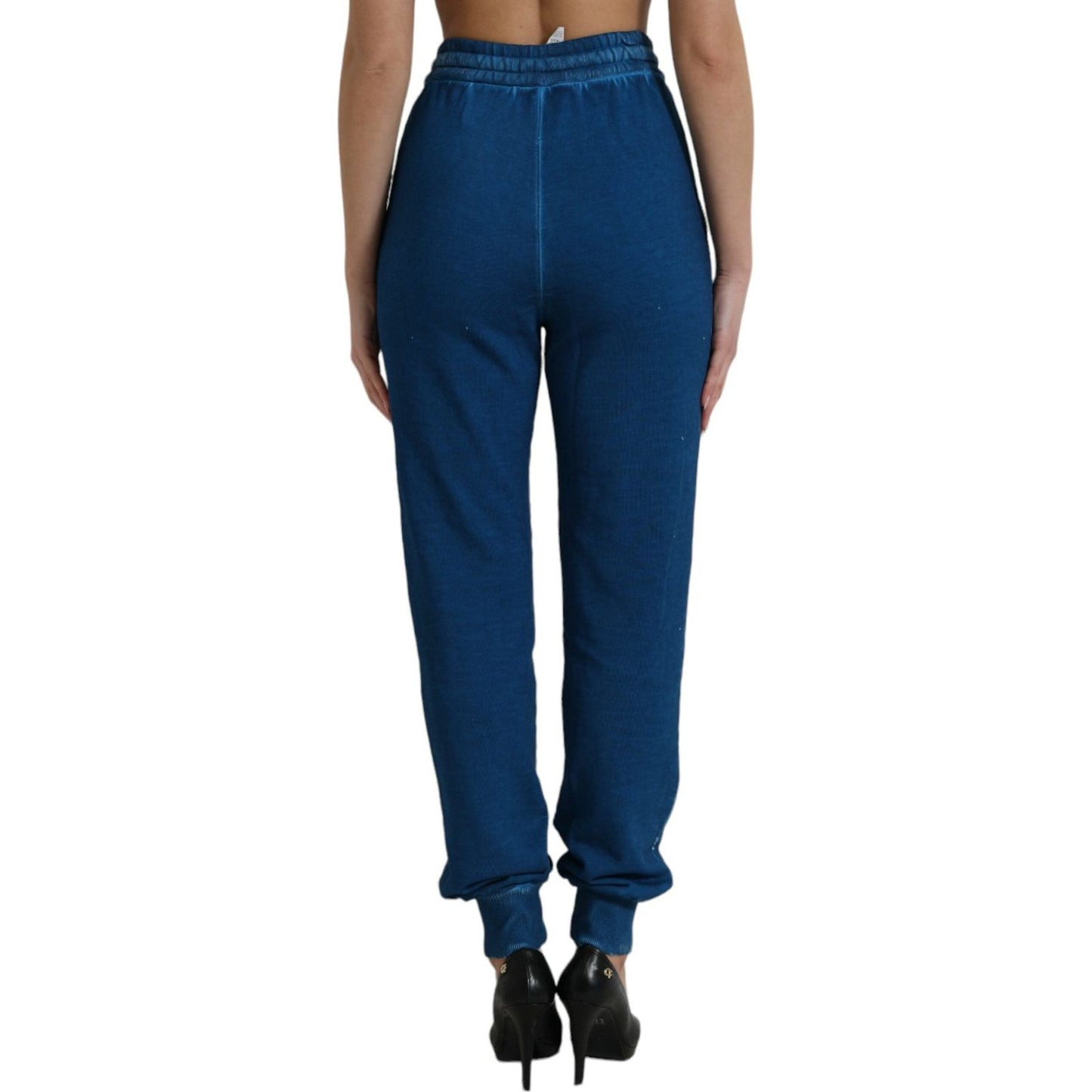 Dolce & Gabbana Blue Logo Cotton Jogger Sweatpants Pants Dolce & Gabbana