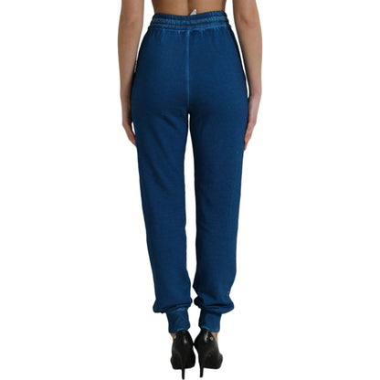 Dolce & Gabbana Blue Logo Cotton Jogger Sweatpants Pants Dolce & Gabbana