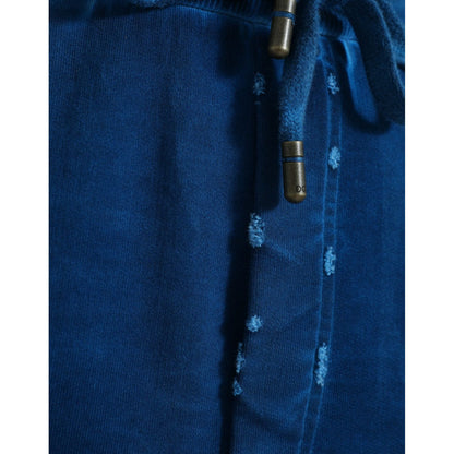 Dolce & Gabbana Blue Logo Cotton Jogger Sweatpants Pants Dolce & Gabbana
