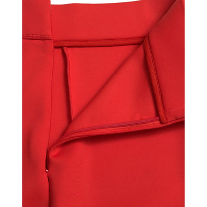 Dolce & Gabbana Red Nylon Stretch Slim Leggings Pants Dolce & Gabbana