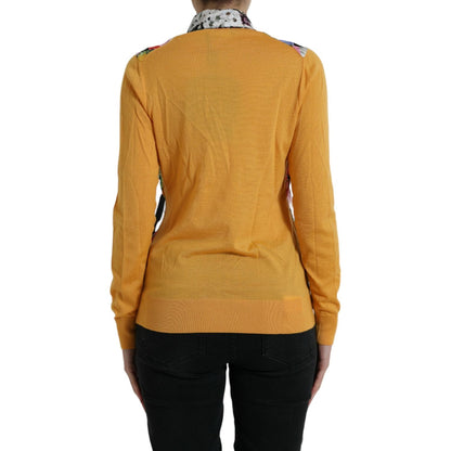 Dolce & Gabbana Multicolor Patchwork Cashmere Henley Sweater Dolce & Gabbana
