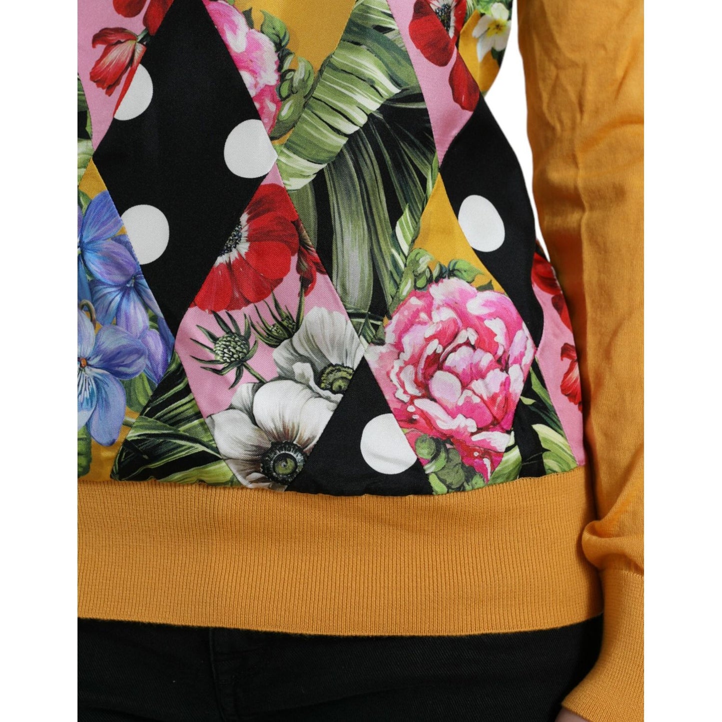 Dolce & Gabbana Multicolor Patchwork Cashmere Henley Sweater Dolce & Gabbana