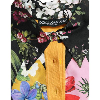 Dolce & Gabbana Multicolor Patchwork Cashmere Henley Sweater Dolce & Gabbana