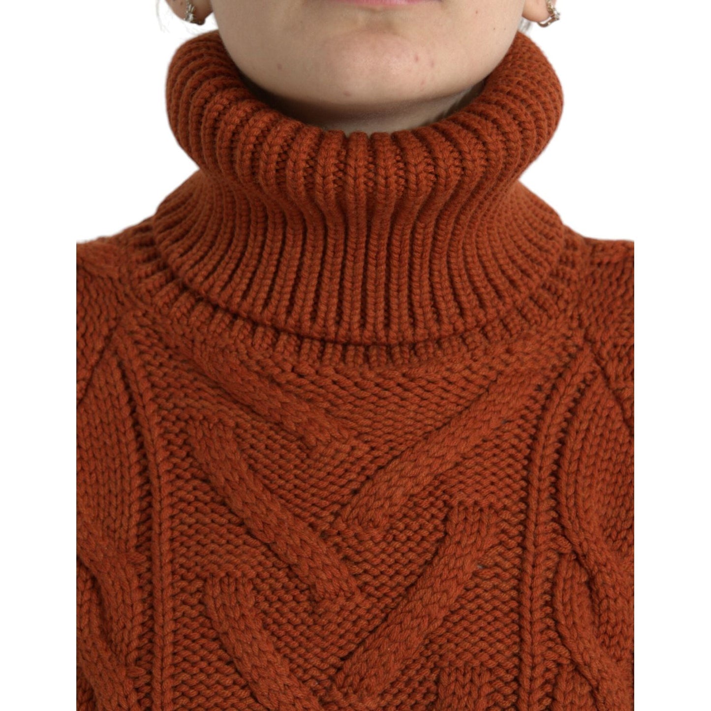 Dolce & Gabbana Brown Wool Knit Turtleneck Pullover Sweater Dolce & Gabbana