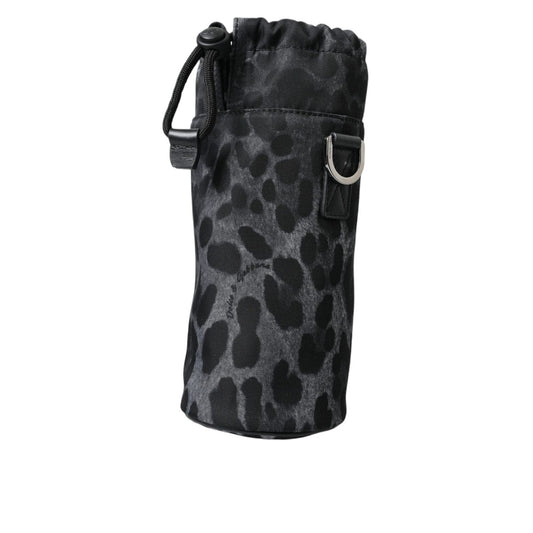 Dolce & Gabbana Black Leopard Round Slim Tote Bottle Cage Bag