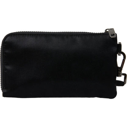 Dolce & Gabbana Black Nylon Logo Plaque Keyring Pouch Clutch Bag Dolce & Gabbana