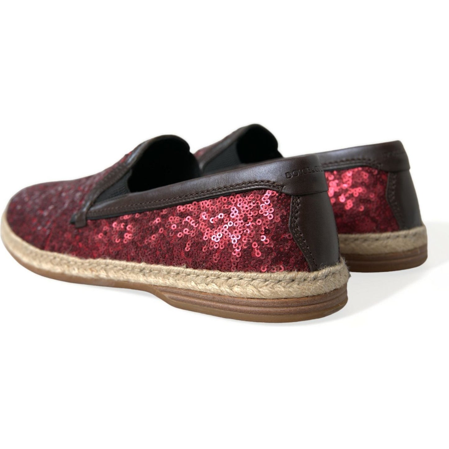 Dolce & Gabbana Red Sequined Loafers Slippers Men Shoes Dolce & Gabbana