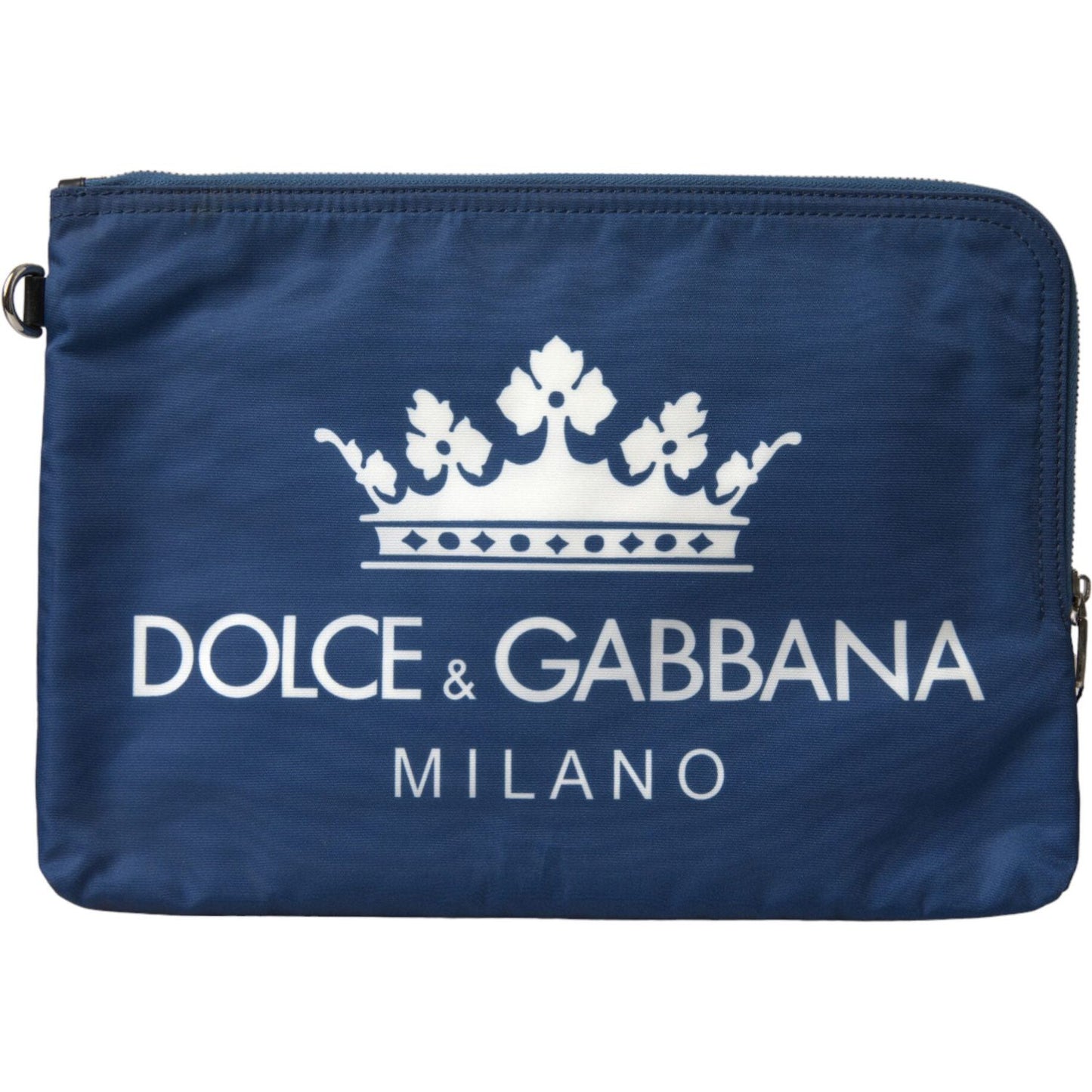 Dolce & Gabbana Blue DG Milano Print Nylon Pouch Clutch Men Bag Dolce & Gabbana