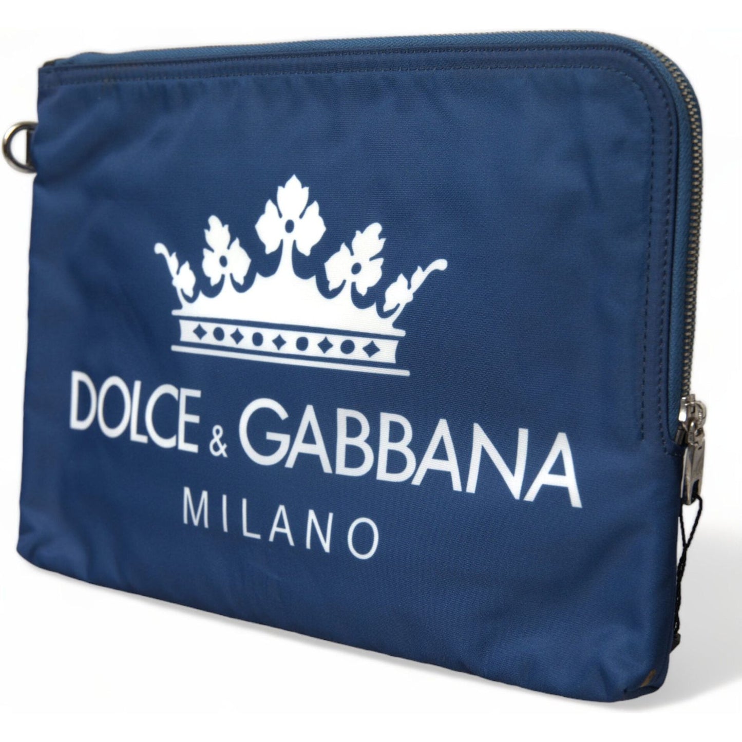Dolce & Gabbana Blue DG Milano Print Nylon Pouch Clutch Men Bag Dolce & Gabbana