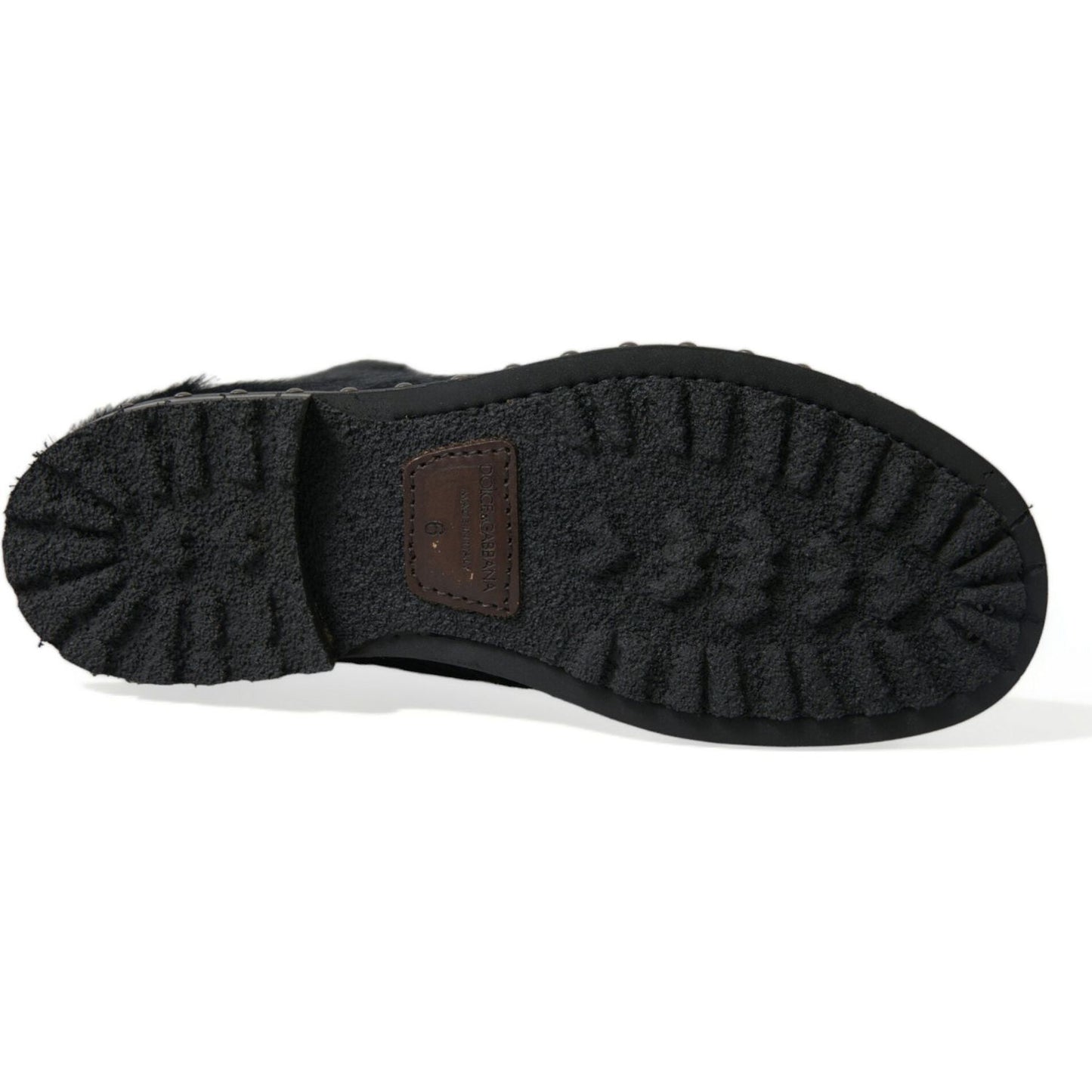 Dolce & Gabbana Black Pony Style Leather Mid Calf Boots Shoes Dolce & Gabbana