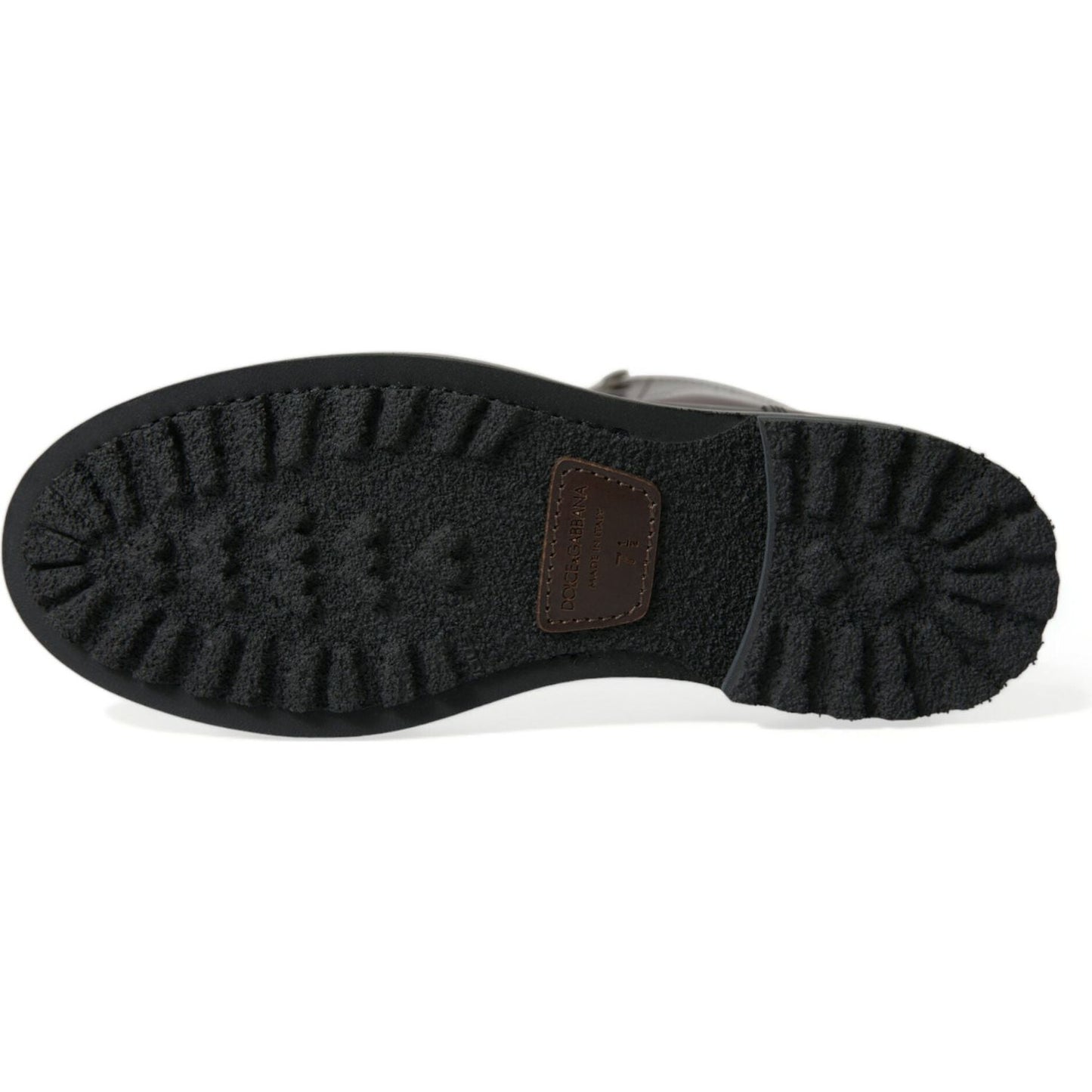 Dolce & Gabbana Black Leather Military Combat Boots Shoes Dolce & Gabbana