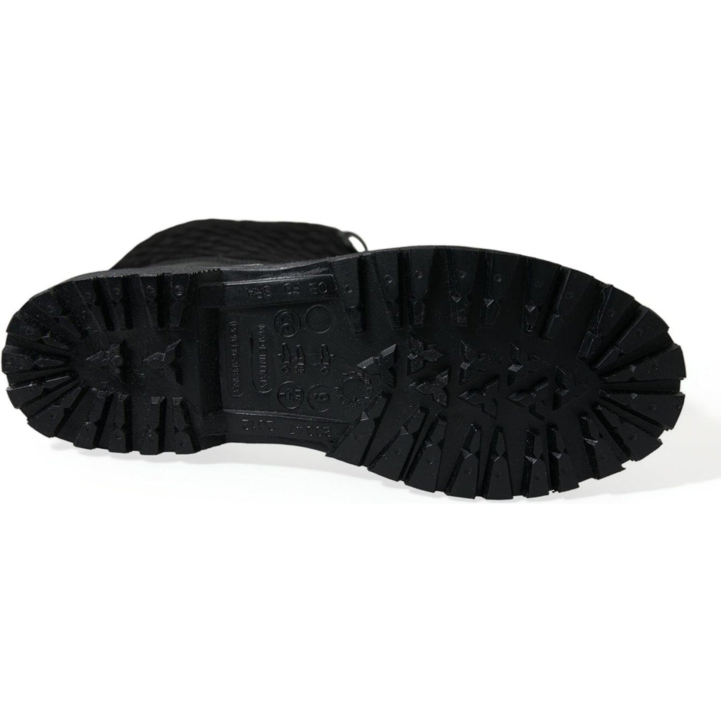 Dolce & Gabbana Black Chioggia Rubber Suede Rain Boots Shoes Dolce & Gabbana