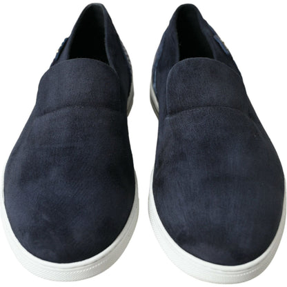 Dolce & Gabbana Blue Suede Caiman Loafers Saint Tropez Shoes Dolce & Gabbana