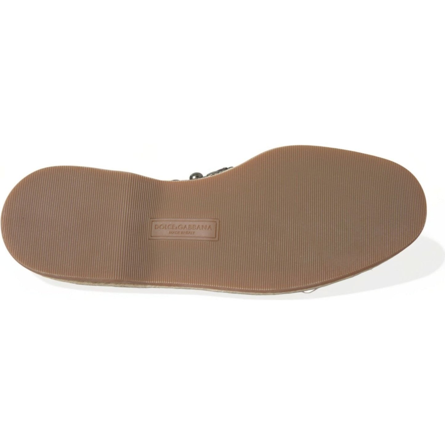 Dolce & Gabbana Gray Linen Leather Studded Loafers Shoes Dolce & Gabbana