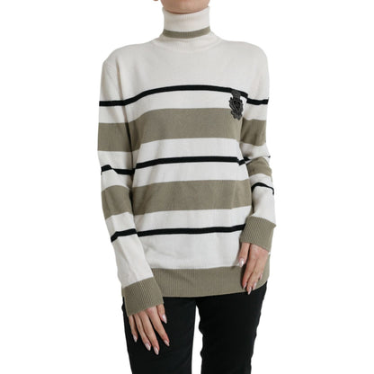 Dolce & Gabbana Multicolor Stripe Wool Logo Pullover Sweater Dolce & Gabbana