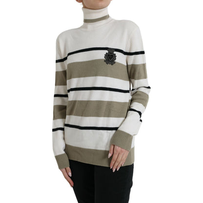 Dolce & Gabbana Multicolor Stripe Wool Logo Pullover Sweater Dolce & Gabbana