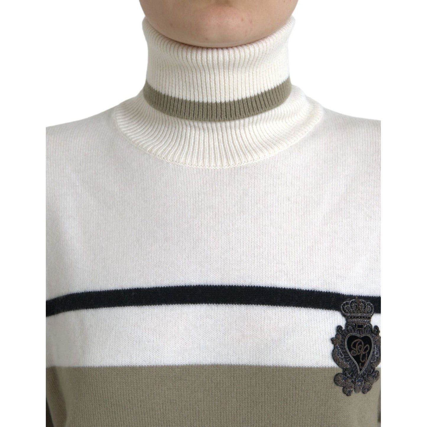 Dolce & Gabbana Multicolor Stripe Wool Logo Pullover Sweater Dolce & Gabbana