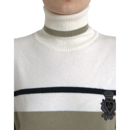 Dolce & Gabbana Multicolor Stripe Wool Logo Pullover Sweater Dolce & Gabbana