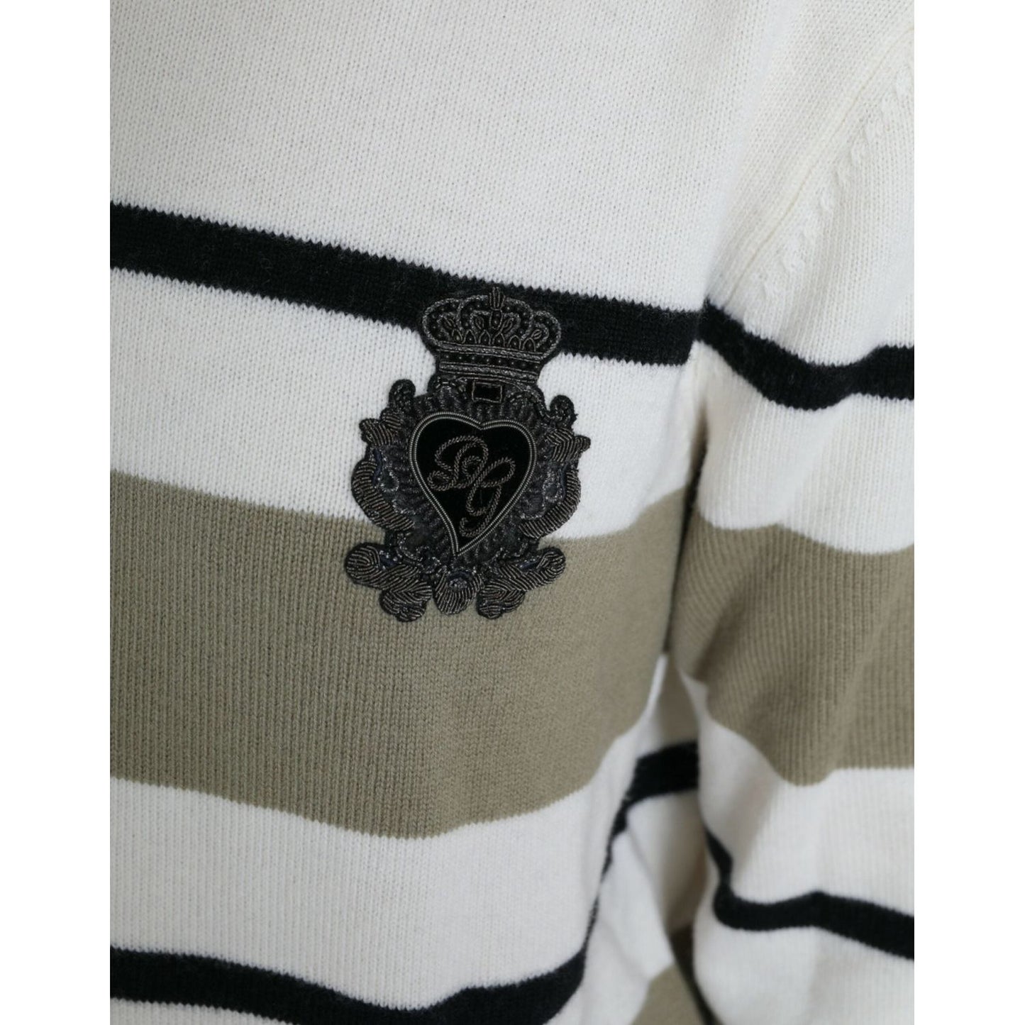 Dolce & Gabbana Multicolor Stripe Wool Logo Pullover Sweater Dolce & Gabbana