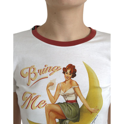 Dolce & Gabbana White Bring Me To The Moon T-shirt Top Dolce & Gabbana