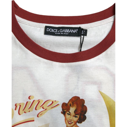 Dolce & Gabbana White Bring Me To The Moon T-shirt Top Dolce & Gabbana