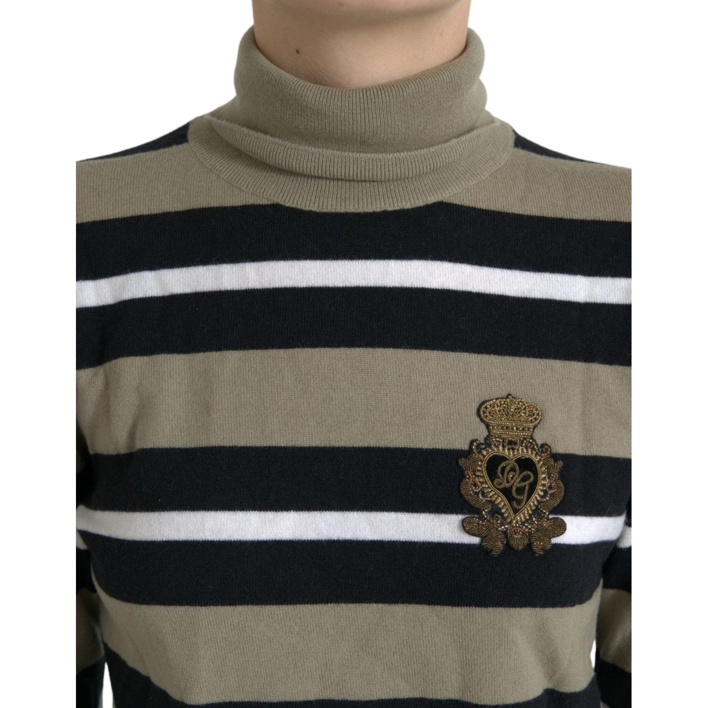 Dolce & Gabbana Multicolor Stripe Wool Logo Pullover Sweater Dolce & Gabbana