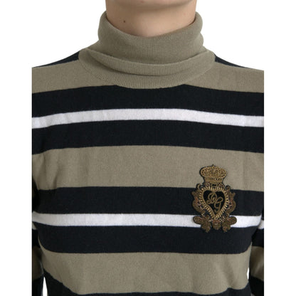 Dolce & Gabbana Multicolor Stripe Wool Logo Pullover Sweater Dolce & Gabbana
