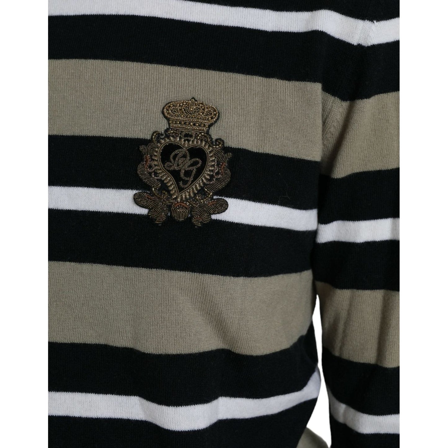 Dolce & Gabbana Multicolor Stripe Wool Logo Pullover Sweater Dolce & Gabbana