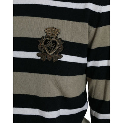 Dolce & Gabbana Multicolor Stripe Wool Logo Pullover Sweater Dolce & Gabbana