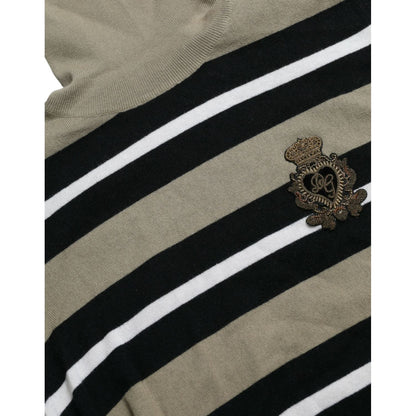 Dolce & Gabbana Multicolor Stripe Wool Logo Pullover Sweater Dolce & Gabbana