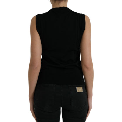 Dolce & Gabbana Black Jungle Crew Neck Sleeveless Tank Top Dolce & Gabbana