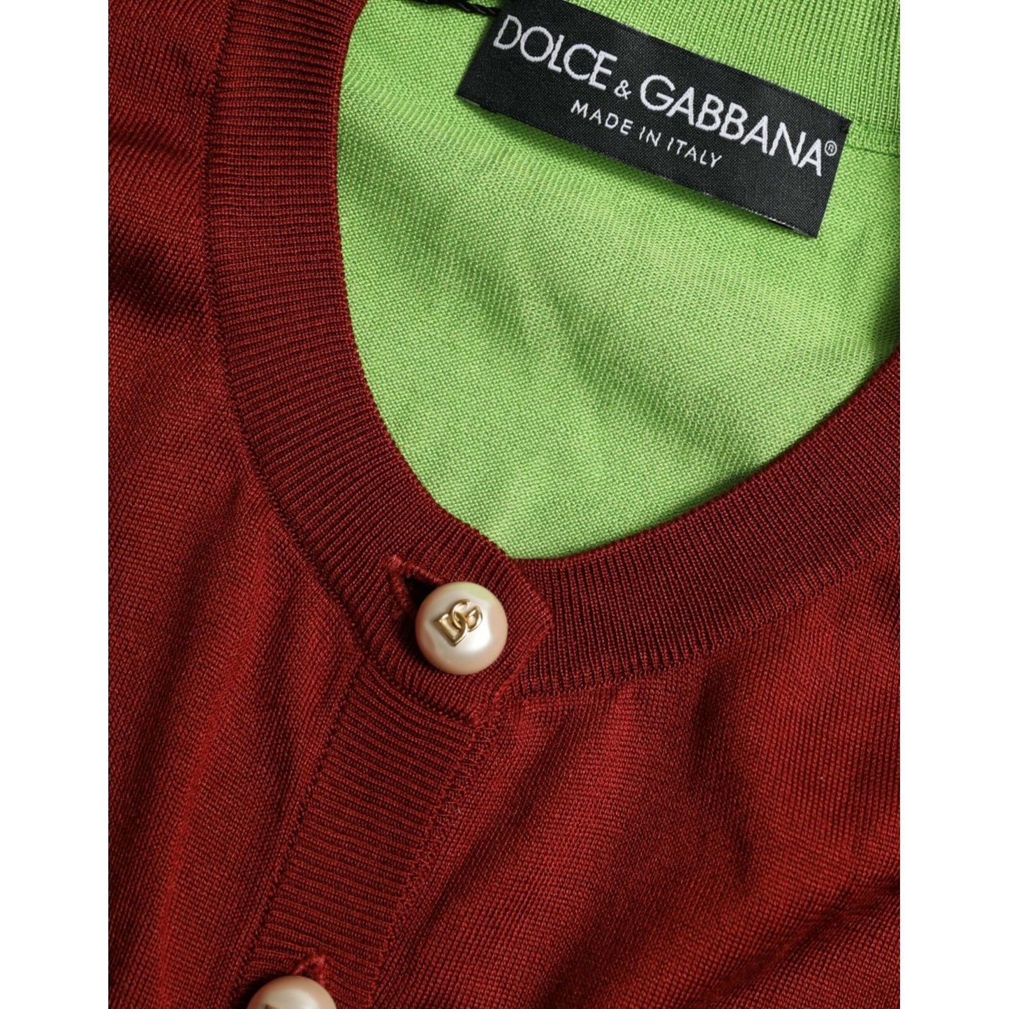 Dolce & Gabbana Multicolor Silk Crewneck Cardigan Sweater Dolce & Gabbana