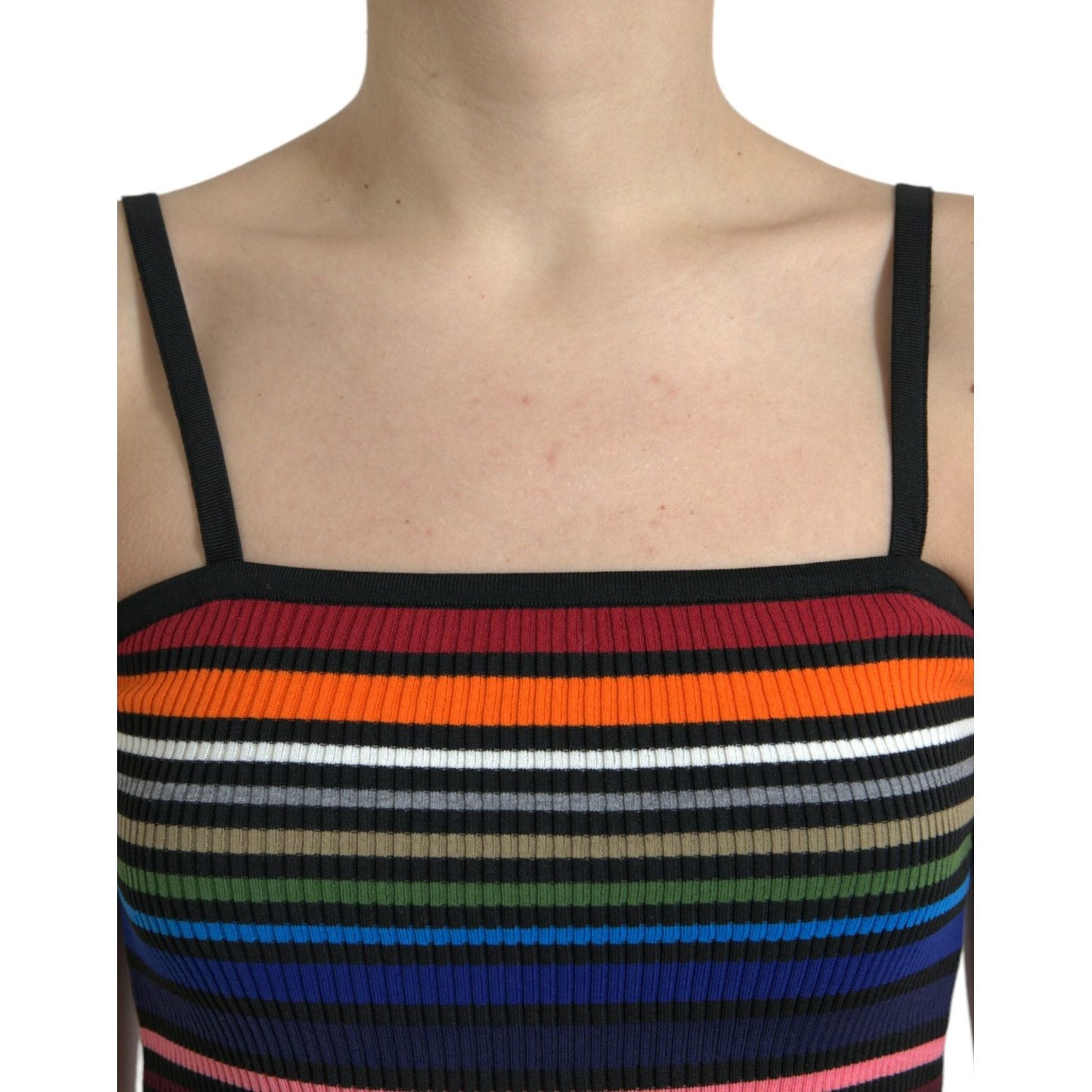 Dolce & Gabbana Multicolor Stripes Spaghetti Strap Tank Top Dolce & Gabbana