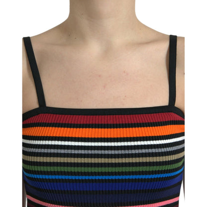 Dolce & Gabbana Multicolor Stripes Spaghetti Strap Tank Top Dolce & Gabbana