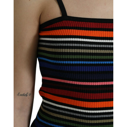 Dolce & Gabbana Multicolor Stripes Spaghetti Strap Tank Top Dolce & Gabbana