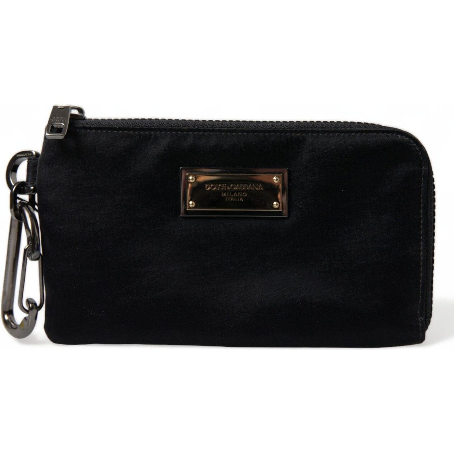 Dolce & Gabbana Black Nylon Logo Plaque Keyring Pouch Clutch Bag Dolce & Gabbana