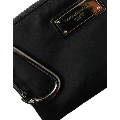 Dolce & Gabbana Black Nylon Logo Plaque Keyring Pouch Clutch Bag Dolce & Gabbana