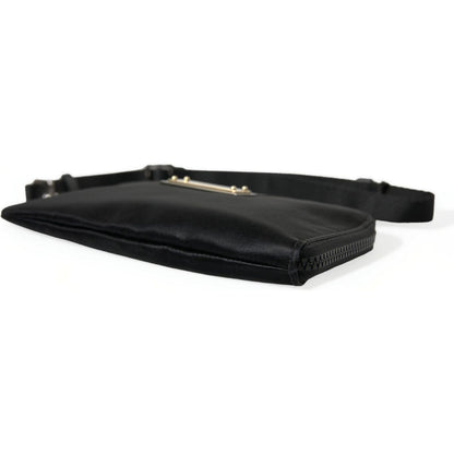 Dolce & Gabbana Black Nylon Logo Plaque Keyring Pouch Clutch Bag Dolce & Gabbana