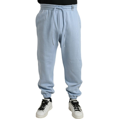 Dolce & Gabbana Light Blue Cotton Sweatpants Men Jogger Pants Dolce & Gabbana