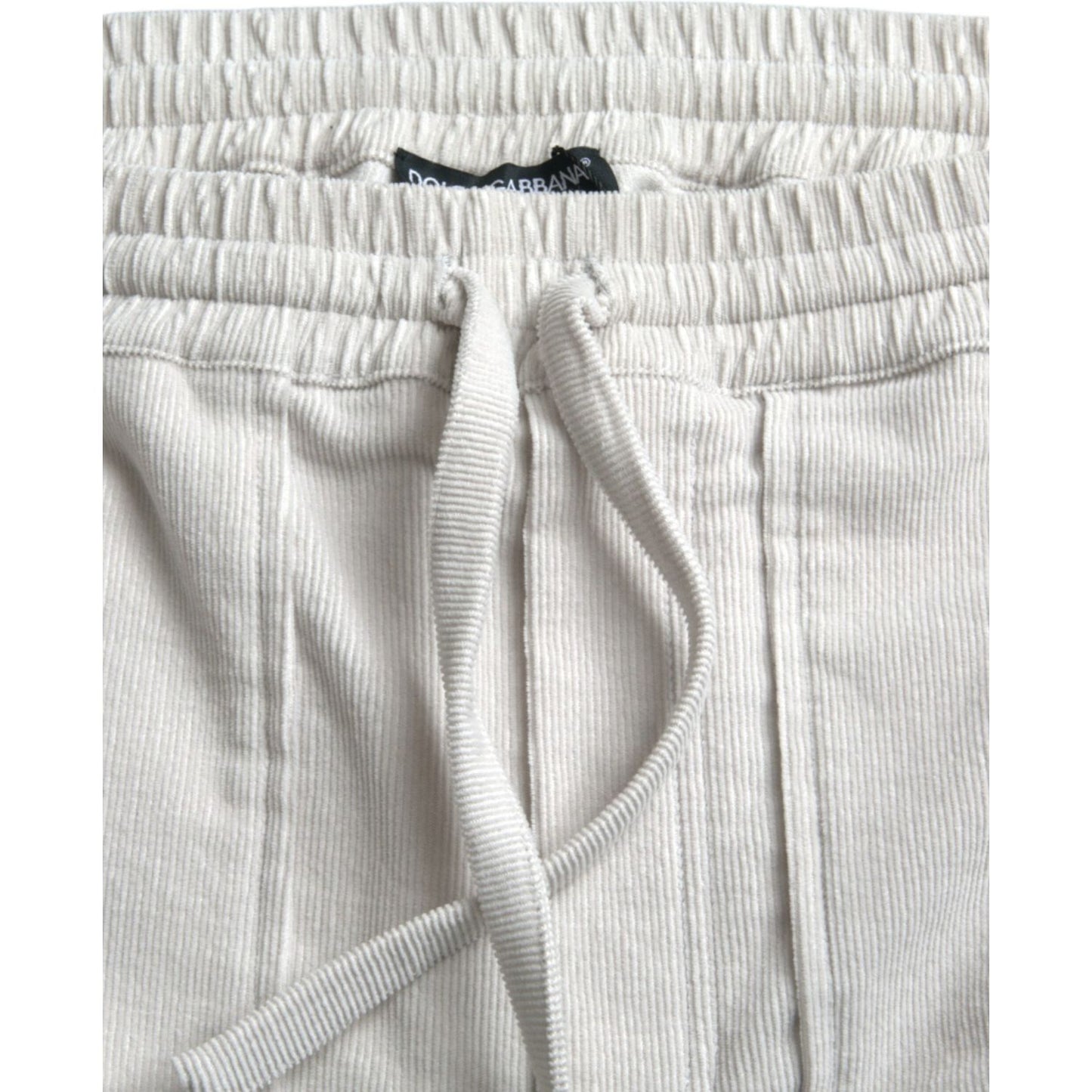 Dolce & Gabbana Beige Cotton Corduroy Logo Bermuda Shorts Dolce & Gabbana