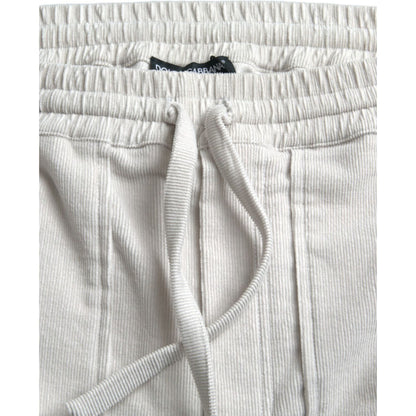 Dolce & Gabbana Beige Cotton Corduroy Logo Bermuda Shorts Dolce & Gabbana