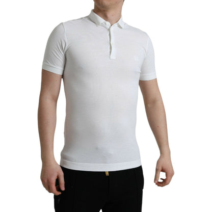 Dolce & Gabbana White Collared Short Sleeve Crown T-shirt Dolce & Gabbana