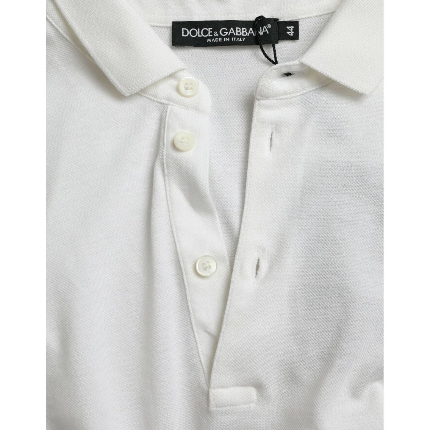 Dolce & Gabbana White Collared Short Sleeve Crown T-shirt Dolce & Gabbana