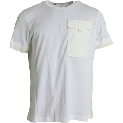 Dolce & Gabbana White Cotton Pocket Short Sleeves T-shirt Dolce & Gabbana