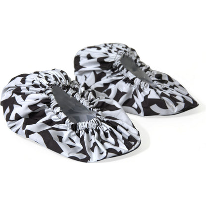 Dolce & Gabbana White Logo Print Nylon Slip On Flats Shoes Dolce & Gabbana