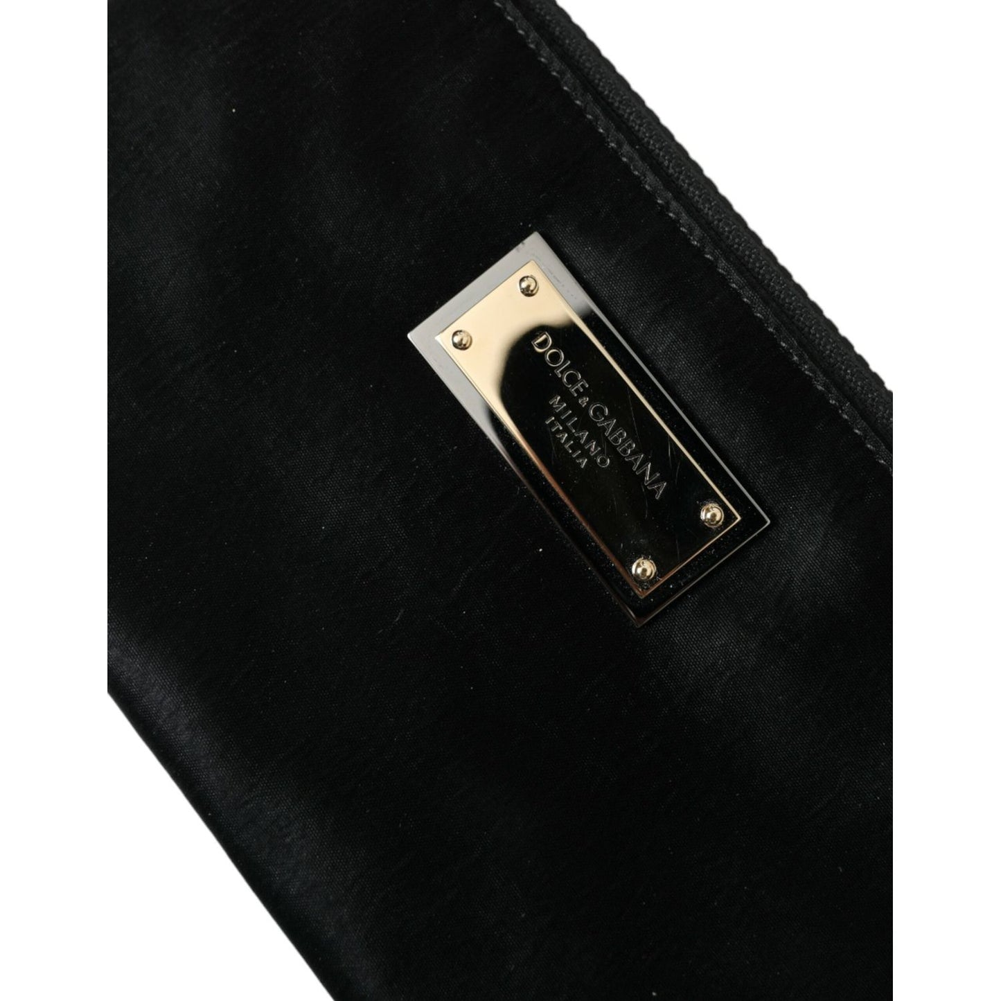 Dolce & Gabbana Black Nylon Logo Plaque Keyring Pouch Clutch Bags Dolce & Gabbana