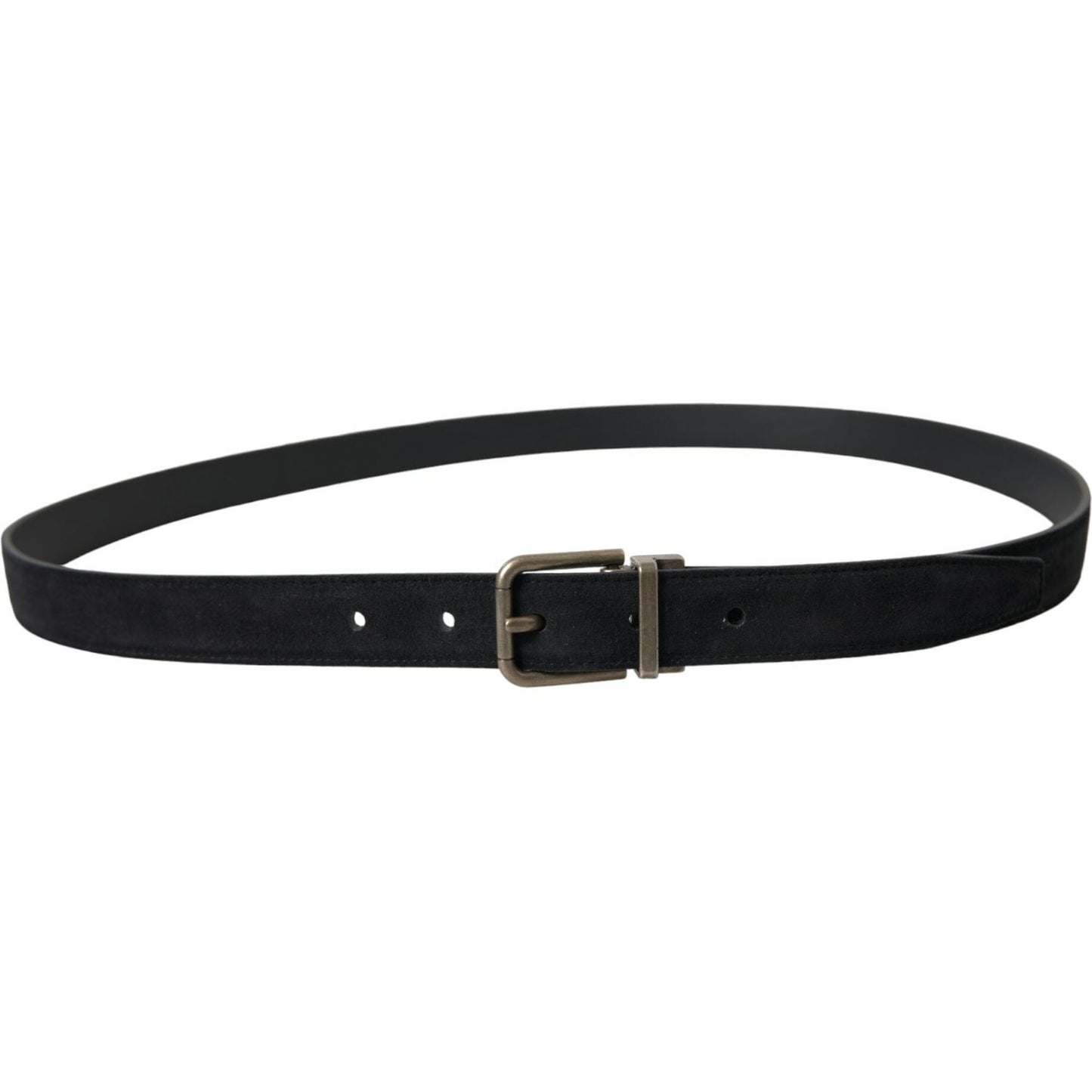 Dolce & Gabbana Black Goat Leather Antique Metal Buckle Belt Dolce & Gabbana