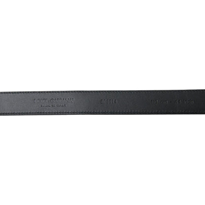 Dolce & Gabbana Black Goat Leather Antique Metal Buckle Belt Dolce & Gabbana