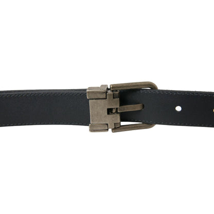 Dolce & Gabbana Black Goat Leather Antique Metal Buckle Belt Dolce & Gabbana