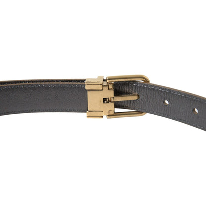 Dolce & Gabbana Metallic Gold Calf Leather Metal Buckle Belt Dolce & Gabbana